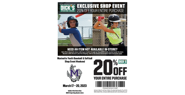 Dicks' Days March 17-20, 2023!